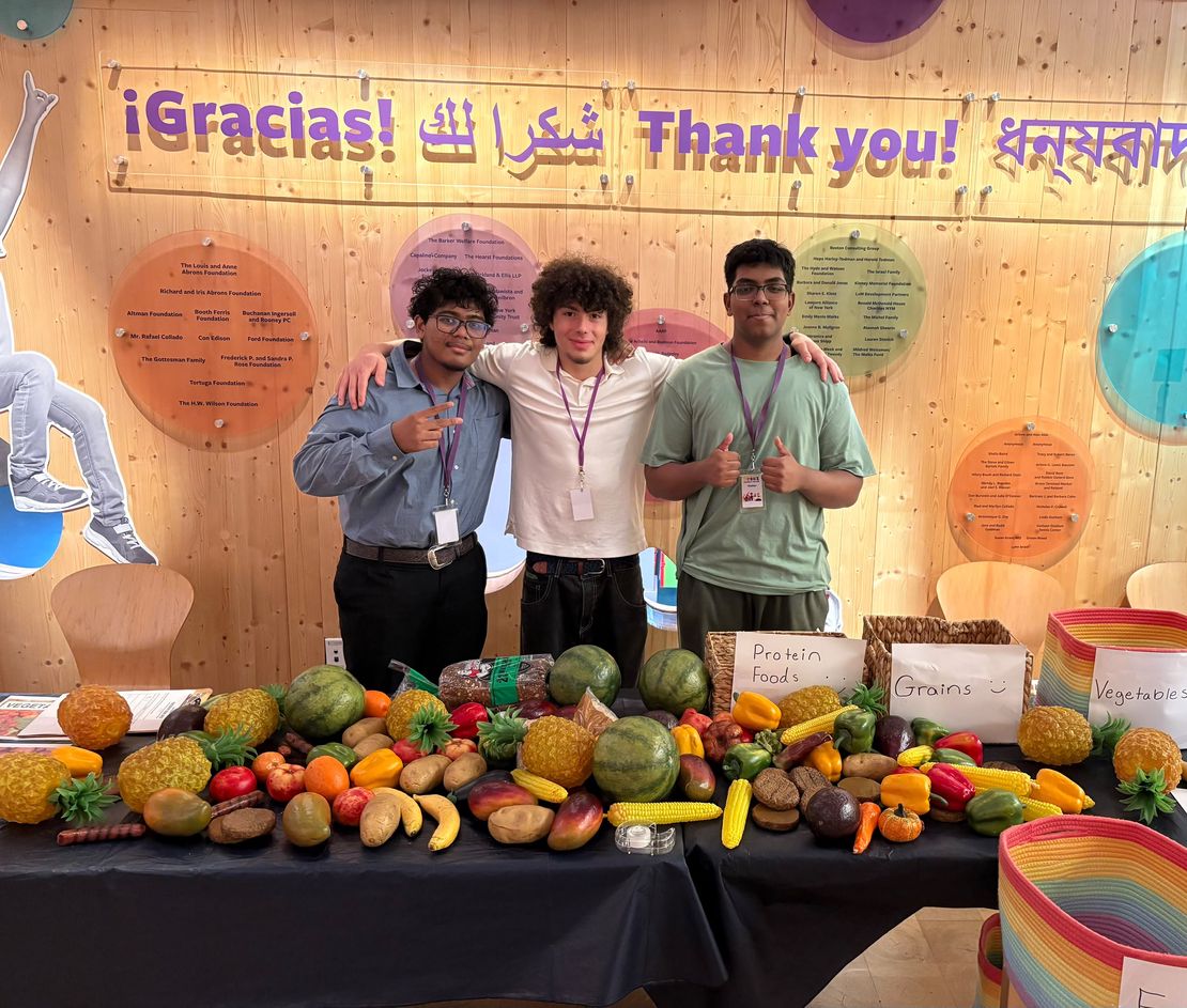 Fresh produce arranged for a food literacy lesson